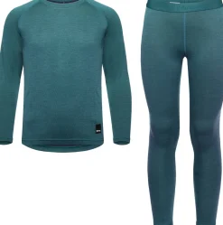 Urberg Merino-Bamboo Base Layer Set Jr Mediterranea/Blue Nights