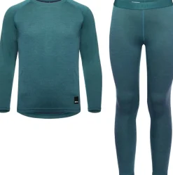 Urberg Merino-Bamboo Base Layer Set Jr Mediterranea/Blue Nights