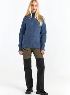 Urberg Moss Knit Sweater Wmn Blue Melange