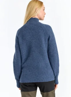 Urberg Moss Knit Sweater Wmn Blue Melange