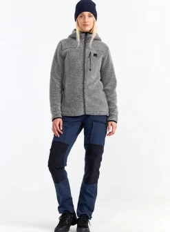 Urberg Pile Hoodie Wmn Grey Melange