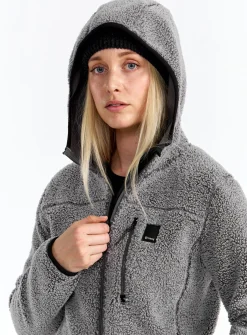Urberg Pile Hoodie Wmn Grey Melange