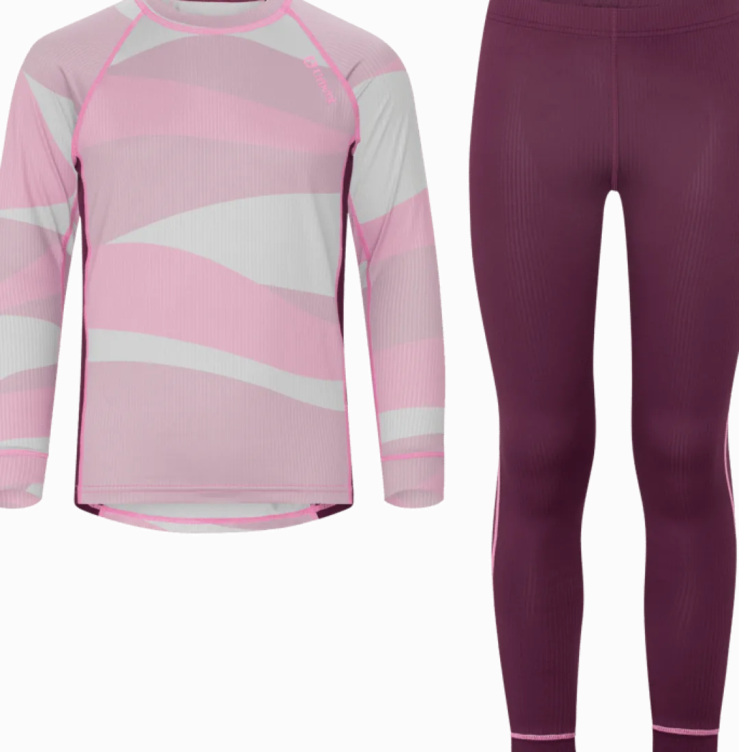 Urberg Printed Base Layer Set Jr Pink Aop