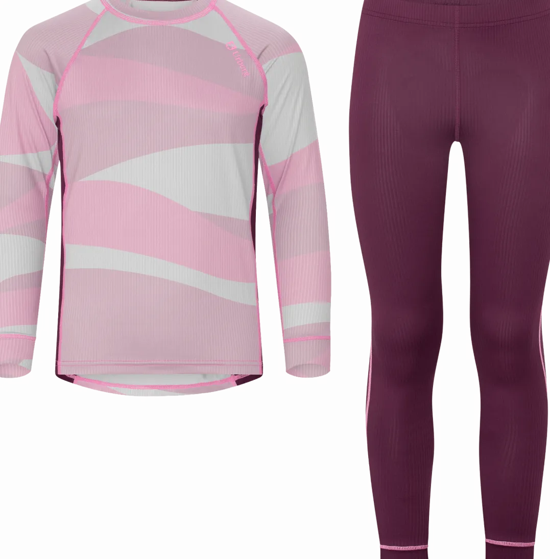 Urberg Printed Base Layer Set Jr Pink Aop