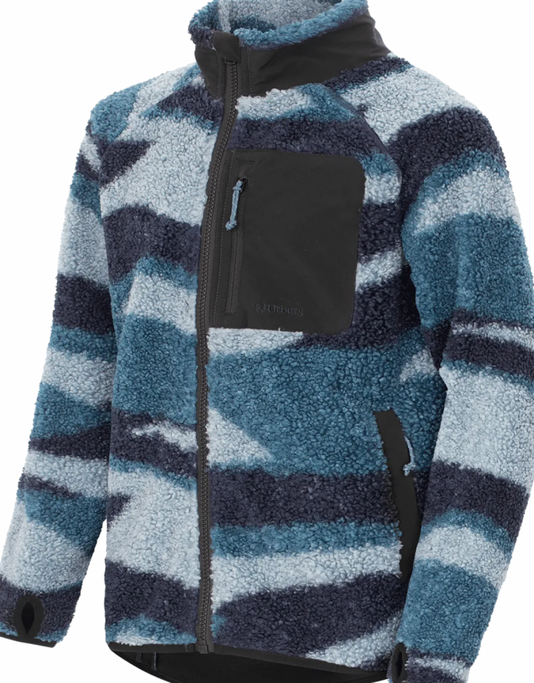 Urberg Printed Pile Fleece Jacket Jr Blue Aop