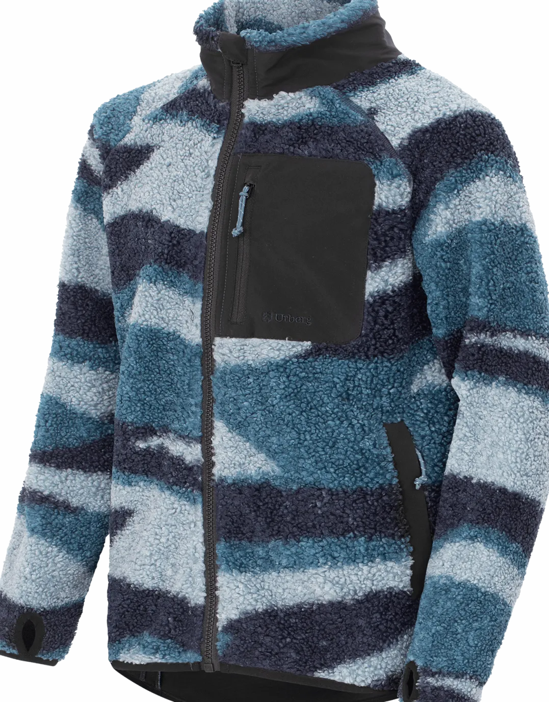 Urberg Printed Pile Fleece Jacket Jr Blue Aop