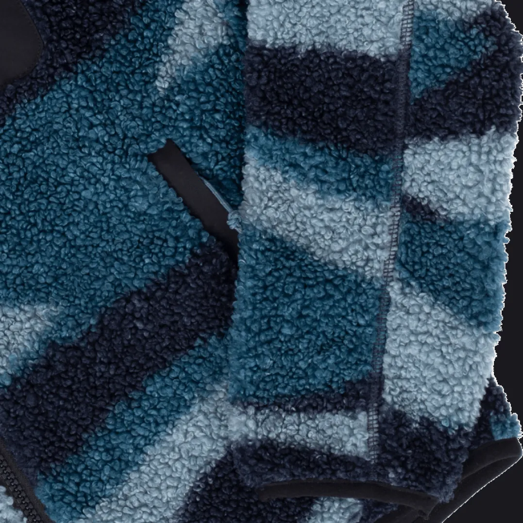 Urberg Printed Pile Fleece Jacket Jr Blue Aop