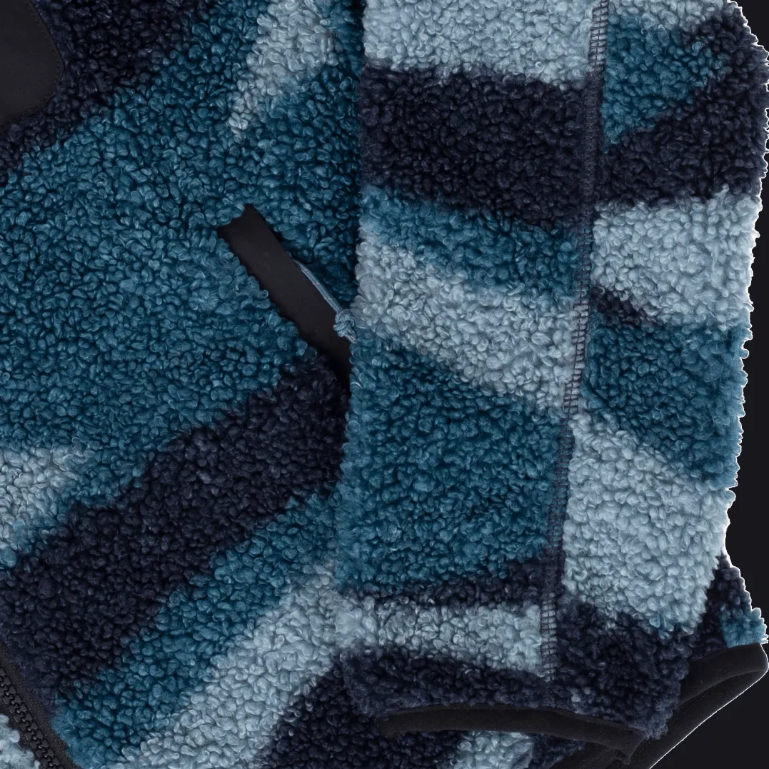 Urberg Printed Pile Fleece Jacket Jr Blue Aop