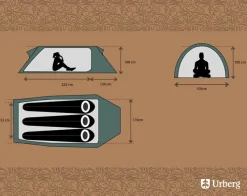 Urberg 3 P Tunnel Tent Kombu Green