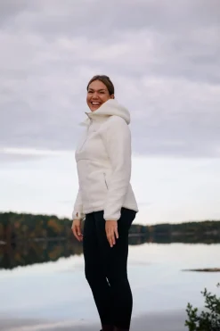 Urberg Soft Pile Fleece Hoodie Wmn Cloud Dancer