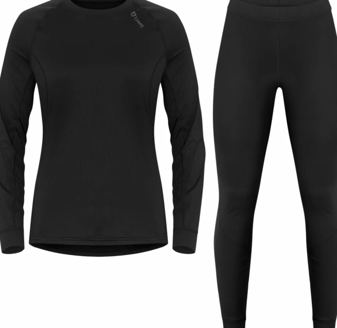 Urberg Women's Base Layer Set Black Beauty Solid