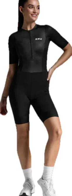 2XU Aero Hex Sleeved Trisuit Black/white