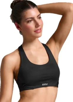 2XU Aero Mesh Medium Impact Bra Black/silver Reflective