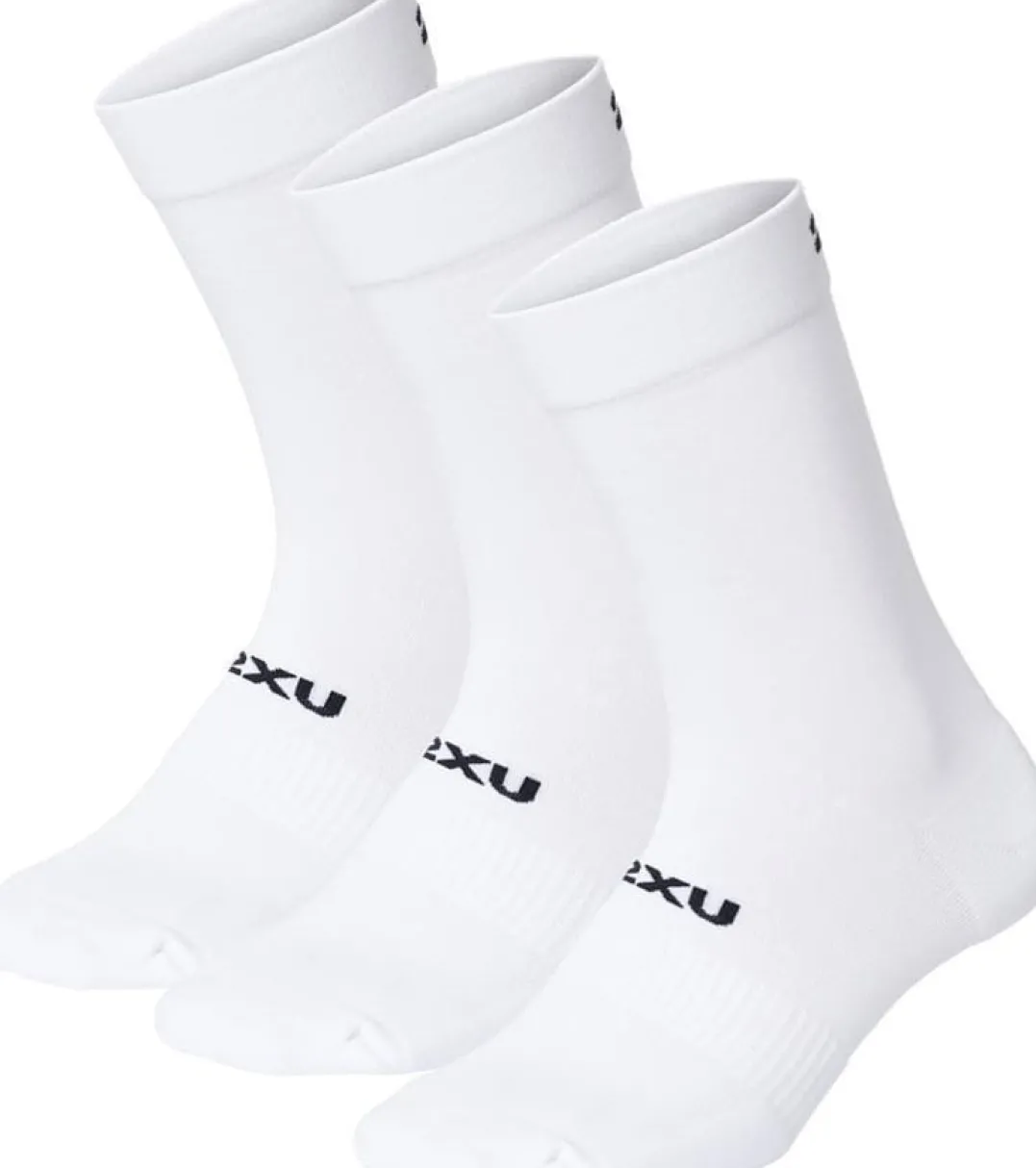 2XU Crew Socks 3 Pack White/Black