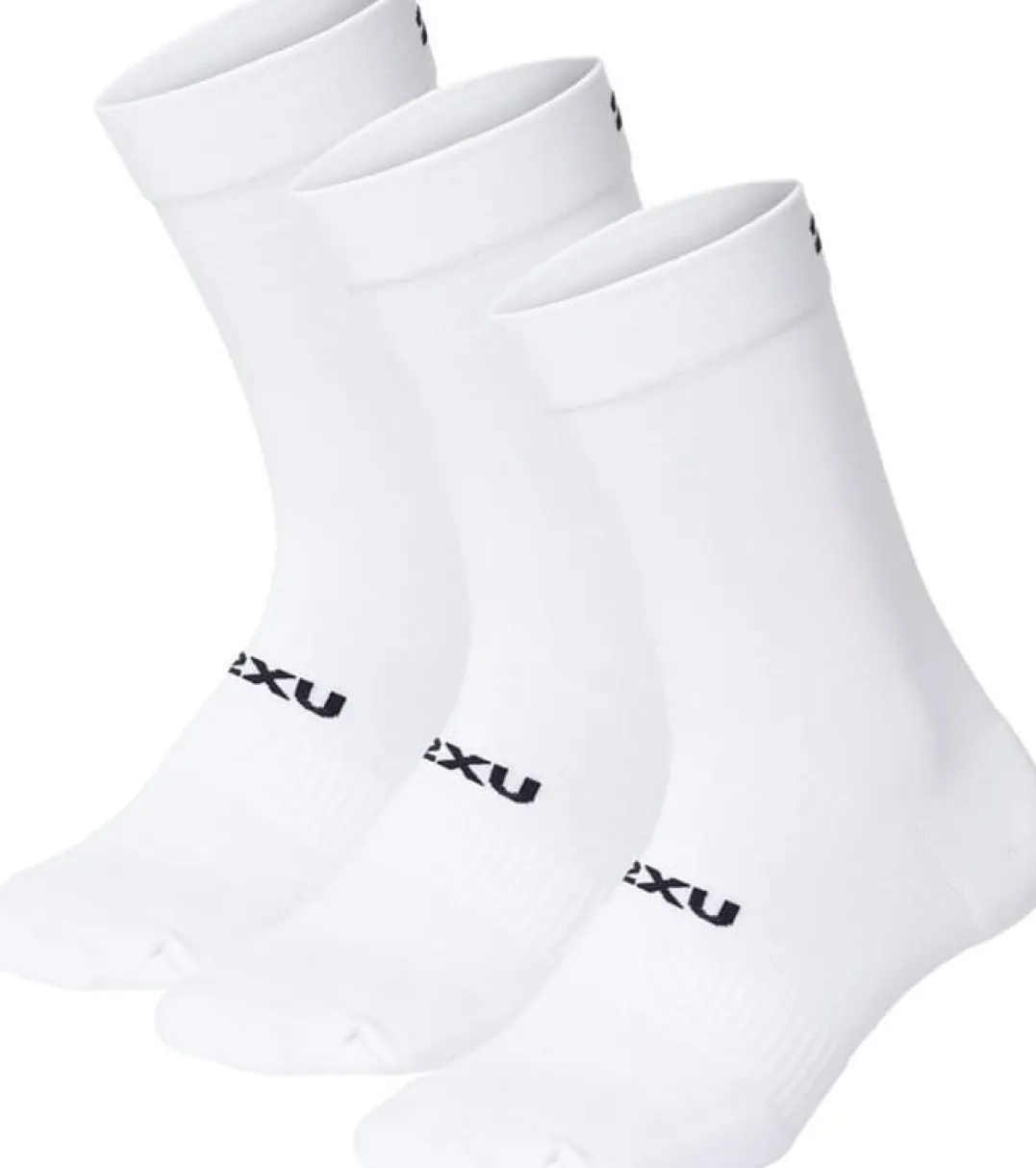 2XU Crew Socks 3 Pack White/Black