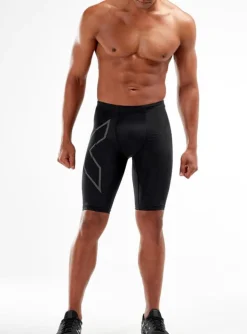 2XU Men's MCS Run Compression Shorts Black/Black Reflective