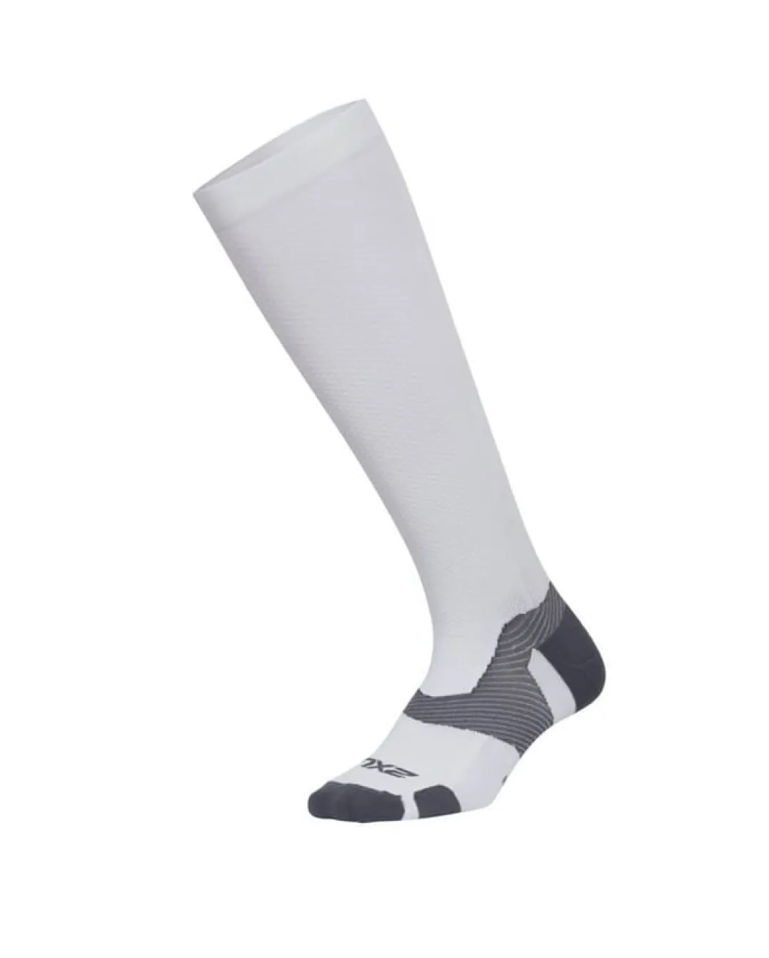 2XU VECTR Light Cushion Full Length Socks White/Grey