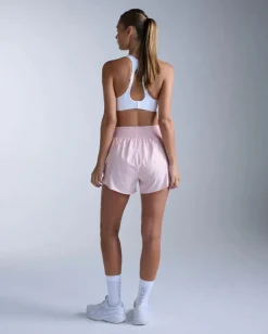 2XU Women's Aero Hi-Rise 4 Inch Shorts Pink Frost/pink Frost Reflective