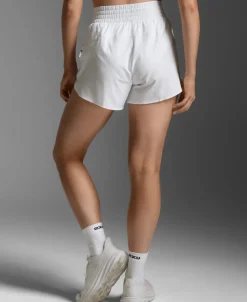 2XU Women's Aero Hi-Rise 2-In-1 3 Inch Shorts White/silver Reflective