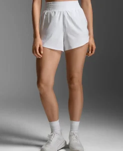 2XU Women's Aero Hi-Rise 2-In-1 3 Inch Shorts White/silver Reflective