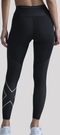 2XU Women's Aero Mesh Hi-Rise Compression Tights Black/silver Reflective