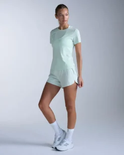 2XU Women'S Aero Mesh Tee Mint Dust/mint Reflective