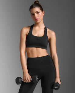 2XU Women'S Form Racerback Medium Impact Bra Black/black