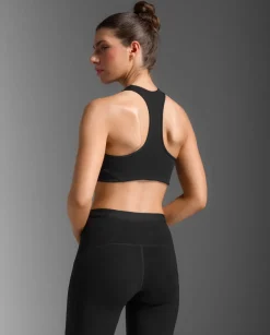 2XU Women'S Form Racerback Medium Impact Bra Black/black