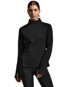2XU Women'S Ignition Hyper-Haptic 1/4 Zip Black/silver Reflective