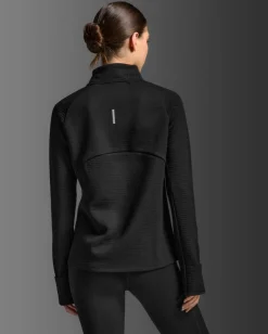 2XU Women'S Ignition Hyper-Haptic 1/4 Zip Black/silver Reflective