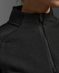 2XU Women'S Ignition Hyper-Haptic 1/4 Zip Black/silver Reflective